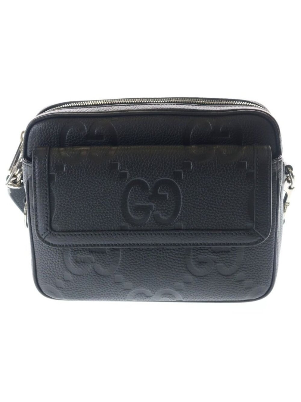 Gucci Jumbo GG Small Cross Belt Bag Leather Black - Picture 1 of 6